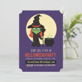 Uitnodiging van Little Witch Halloween Party (Staand voorkant)