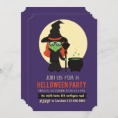Uitnodiging van Little Witch Halloween Party (Voorkant / Achterkant)