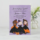 Uitnodiging van Little Witch Halloween Party (Staand voorkant)