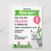 uitnodiging van Llama Balloon (Voorkant)