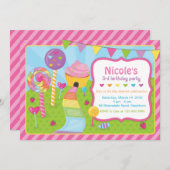 Uitnodiging van Lollipop/uitnodiging van Candyland (Voorkant / Achterkant)