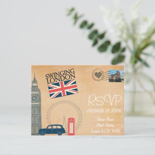 Uitnodiging van Londen met het oog op het huwelijk (Staand voorkant)