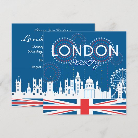 Uitnodiging van London Party (Voorkant / Achterkant)