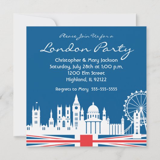 Uitnodiging van London Party (Achterkant)