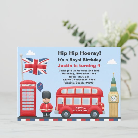 Uitnodiging van London Party (Staand voorkant)