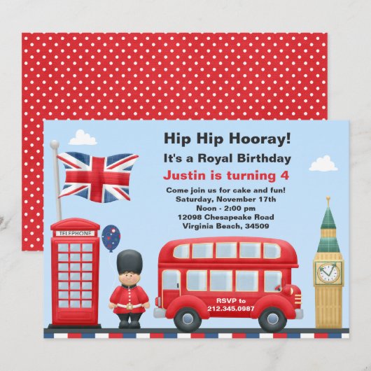 Uitnodiging van London Party (Voorkant / Achterkant)