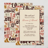 Uitnodiging van Love Words (Voorkant / Achterkant)