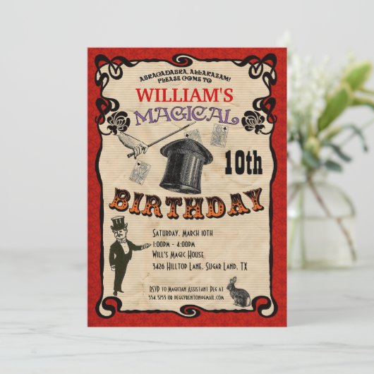 Uitnodiging van Magic Party (Staand voorkant)