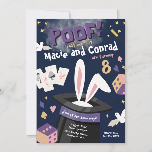 Uitnodiging van Magic Party | Gezamenlijke uitnodi (Voorkant)