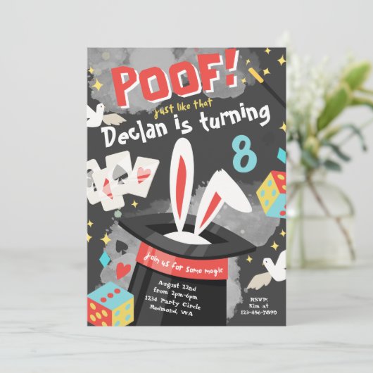 Uitnodiging van Magic Party | Uitnodiging van Magi (Staand voorkant)