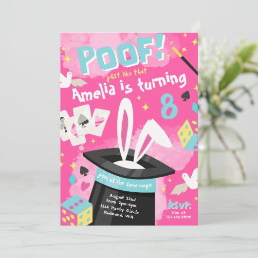 Uitnodiging van Magic Party | Uitnodiging van toer (Staand voorkant)