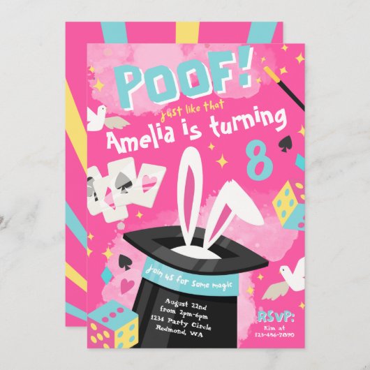 Uitnodiging van Magic Party | Uitnodiging van toer (Voorkant / Achterkant)