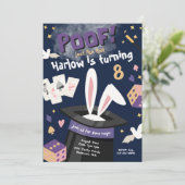 Uitnodiging van Magic Party | Verjaardag Show Magi (Staand voorkant)