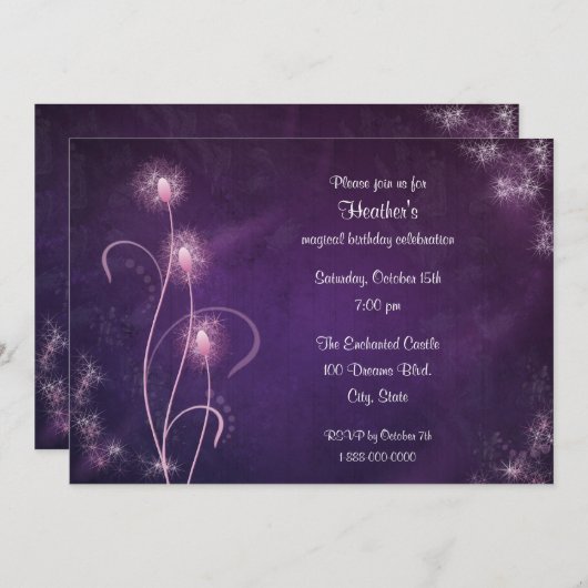 Uitnodiging van Magical Party (Voorkant / Achterkant)