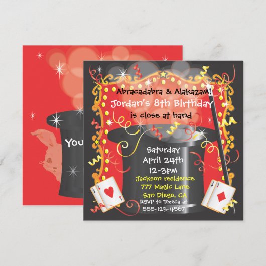 Uitnodiging van Magische Partij (Voorkant / Achterkant)