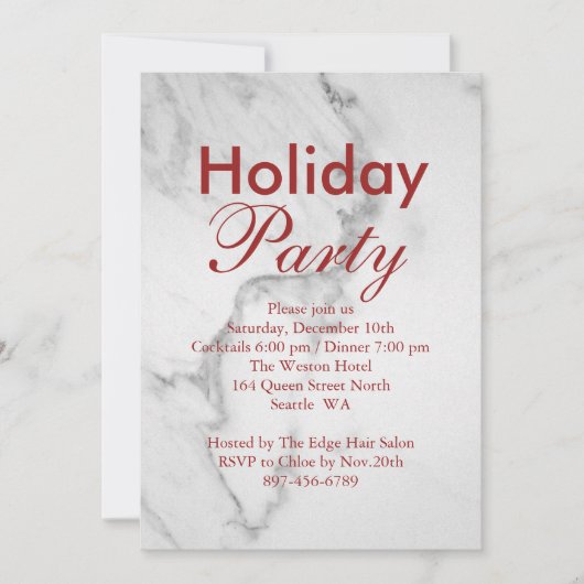 Uitnodiging van Marble Corporate Holiday Party - r (Voorkant)