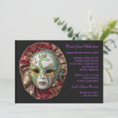 uitnodiging van Mardi Gras (Staand voorkant)