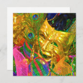 uitnodiging van mardi gras (Voorkant / Achterkant)