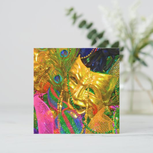 uitnodiging van mardi gras (Staand voorkant)