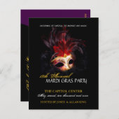 uitnodiging van Mardi Gras (Voorkant / Achterkant)