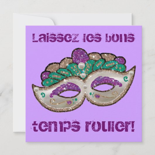 uitnodiging van Mardi Gras (Voorkant)