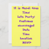 uitnodiging van Mardi Gras (Achterkant)