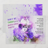 uitnodiging van Mardi Gras (Voorkant / Achterkant)