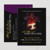 uitnodiging van Mardi Gras Briefkaart (Voorkant / Achterkant)