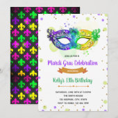 , uitnodiging van Mardi Gras Soiree (Voorkant / Achterkant)