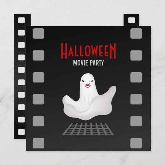 uitnodiging van Marilyn Ghost Halloween Movie Part (Voorkant / Achterkant)