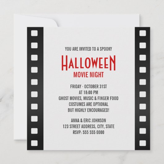 uitnodiging van Marilyn Ghost Halloween Movie Part (Achterkant)