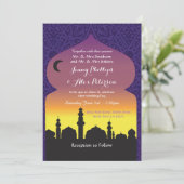 Uitnodiging van Marokkaanse Arabische Night Weddin (Staand voorkant)