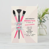 Uitnodiging van meisjes om een verjaardag te viere (Staand voorkant)