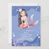  uitnodiging van Mermaid Birthday Party (Voorkant)