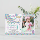 uitnodiging van Mermaid Birthday Party (Staand voorkant)