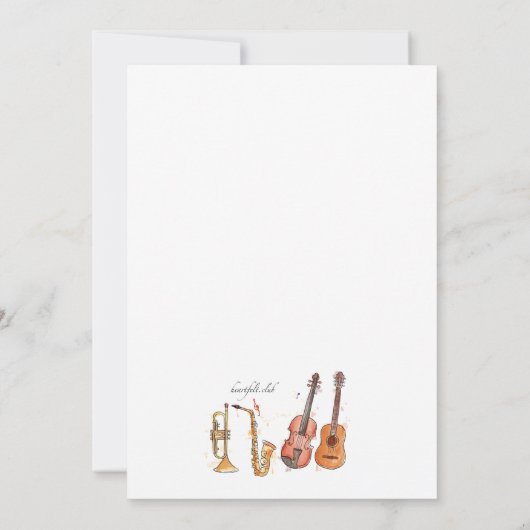 Uitnodiging van messen en strijkinstrumenten (Achterkant)