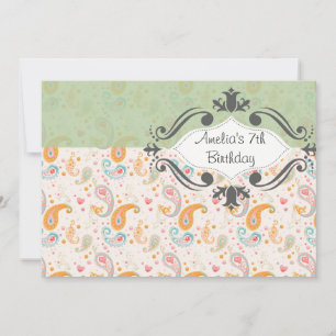 uitnodiging van Mint Paisley Birthday