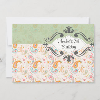  uitnodiging van Mint Paisley Birthday