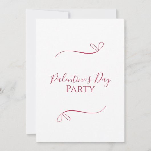 Uitnodiging van moderne roze witte Palentinedag (Achterkant)