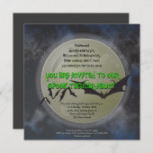 Uitnodiging van Moon en Bats Halloween Party (Voorkant / Achterkant)