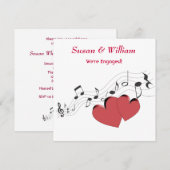 Uitnodiging van Music Lover's Engagement Party (Voorkant / Achterkant)