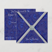 Uitnodiging van Navy Blue Jeweled Party (Voorkant / Achterkant)