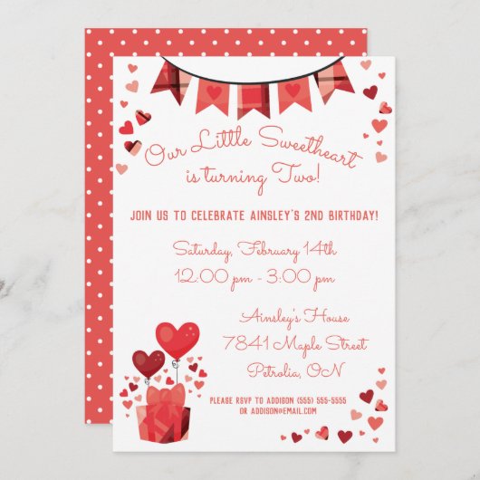 Uitnodiging van onze kleine schatje (Voorkant / Achterkant)