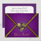 Uitnodiging van Paarse jodenpartijen (Voorkant / Achterkant)