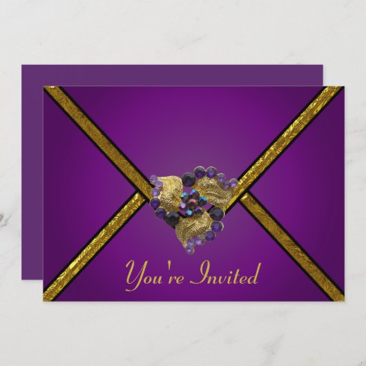 Uitnodiging van Paarse jodenpartijen (Voorkant / Achterkant)