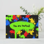 Uitnodiging van Paint Ball (Staand voorkant)