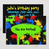 Uitnodiging van Paint Ball (Voorkant / Achterkant)