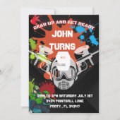 Uitnodiging van Paintball Birthday Party (Voorkant)