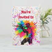 Uitnodiging van Paintball Birthday Party (Staand voorkant)