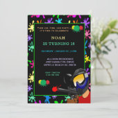 Uitnodiging van Paintball Birthday Party (Staand voorkant)